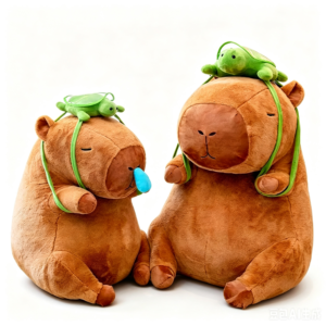 Snot Capybara Plush With Turtle Backpack, 3 Sizes 23cm/45cm/100cm Giant Stuffed Animal Toy