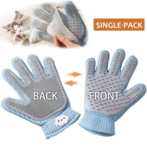 Gentle Pet Grooming Glove for Cats & Dogs - Deshedding & Massage 